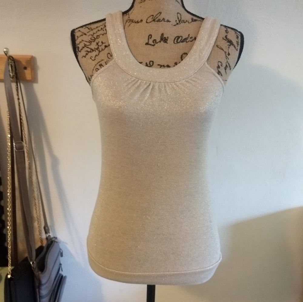 Old Navy Cute Small Gold Lamé Holiday Blouse 